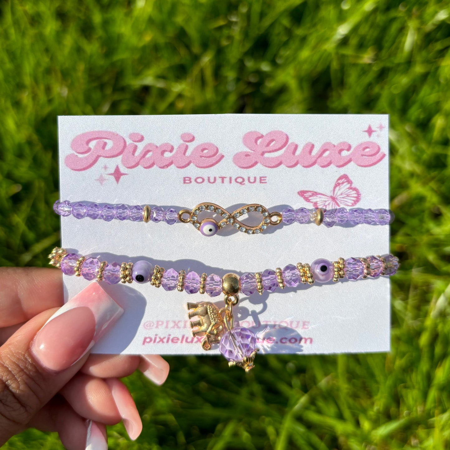 Green & Purple Bracelet Set