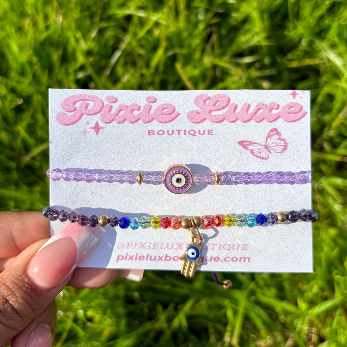 Green & Purple Bracelet Set