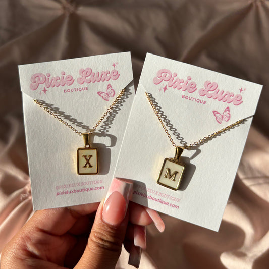 Pearl Initial Necklace