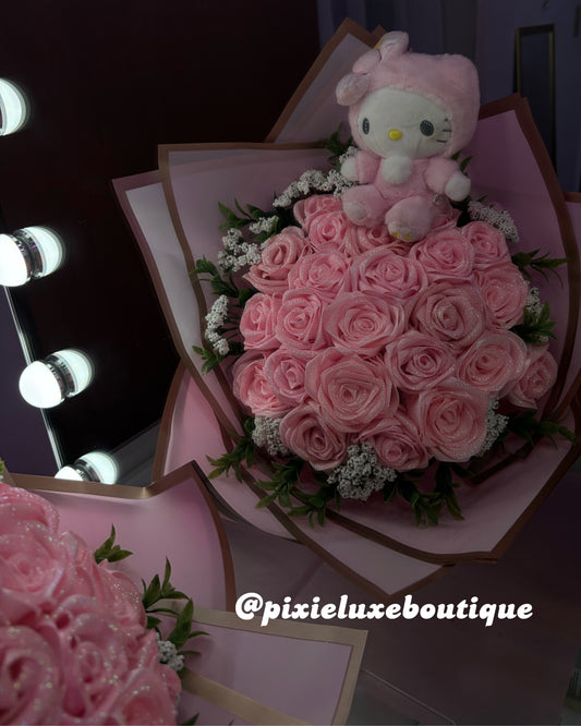 hello kitty glitter roses