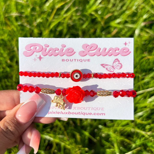 Red Bracelet Set
