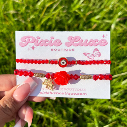 Red Bracelet Set