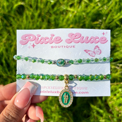 Green & Purple Bracelet Set
